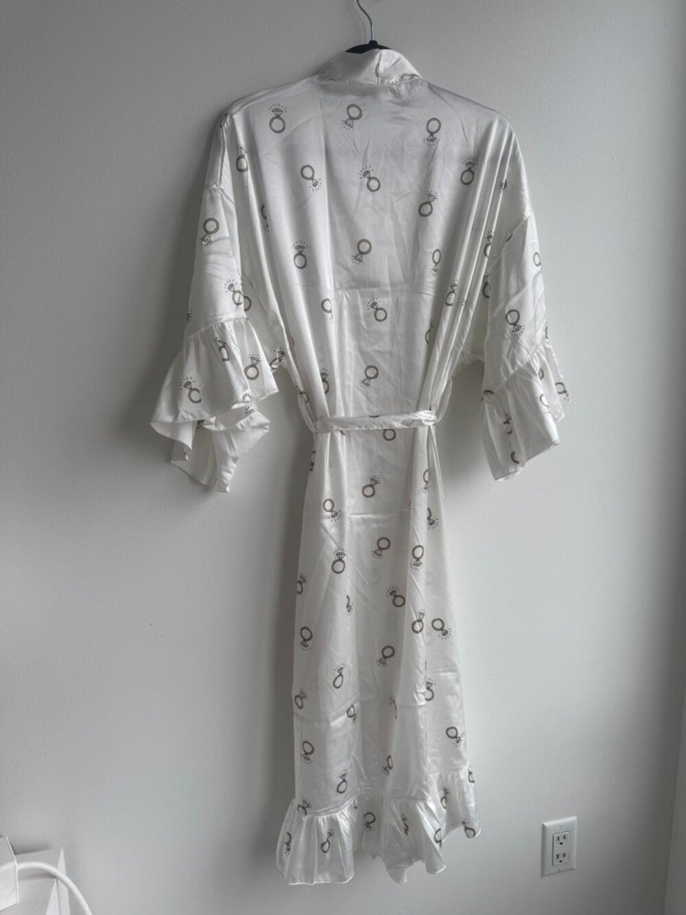 Bella Sleep & Spa Long Ruffled Satin Robe - Picture 3 of 6